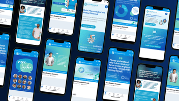A selection of phone screens displaying various screenshots of the Rare Disease Network Facebook group and Rare Together podcast.